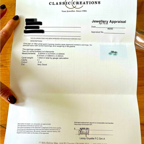 **SOLD** Diamond Stud 18K White Gold Earrings - Picture 6 of 7